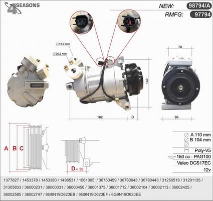 AHE 97794 - Компресор, кондиціонер autozip.com.ua