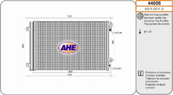 AHE 44056 - Конденсатор, кондиціонер autozip.com.ua