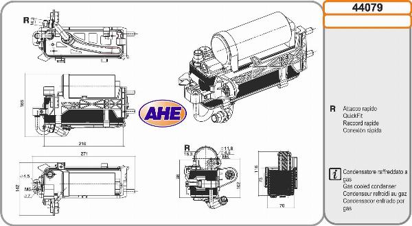 AHE 44079 - Конденсатор, кондиціонер autozip.com.ua