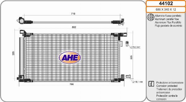 AHE 44102 - Конденсатор, кондиціонер autozip.com.ua