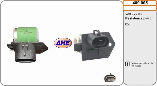 AHE 409.005 - Додатковий резистор, електромотор - вентилятор радіатора autozip.com.ua