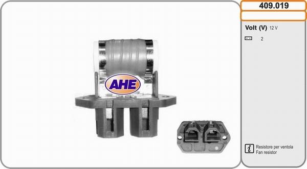 AHE 409.019 - Додатковий резистор, електромотор - вентилятор радіатора autozip.com.ua