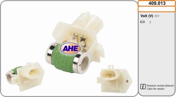 AHE 409.013 - Додатковий резистор, електромотор - вентилятор радіатора autozip.com.ua