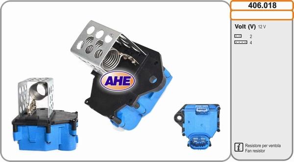 AHE 406.018 - Додатковий резистор, електромотор - вентилятор радіатора autozip.com.ua