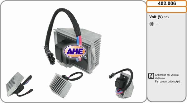AHE 402.006 - Додатковий резистор, електромотор - вентилятор радіатора autozip.com.ua