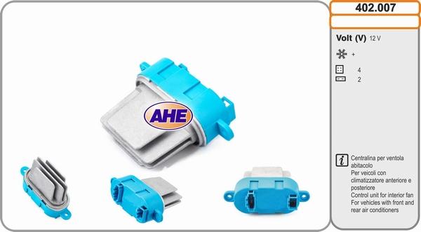 AHE 402.007 - Блок управління, ел. вентилятор (охолодження двигуна) autozip.com.ua