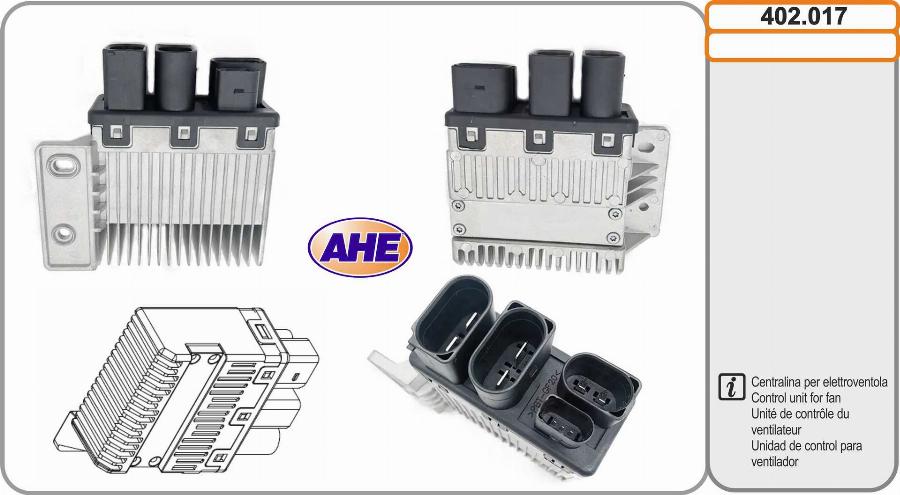 AHE 402.017 - Блок управління, ел. вентилятор (охолодження двигуна) autozip.com.ua