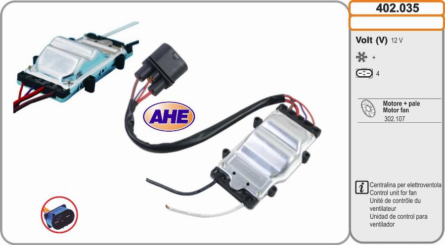 AHE 402.035 - Блок управління, ел. вентилятор (охолодження двигуна) autozip.com.ua