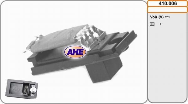 AHE 410.006 - Додатковий резистор, електромотор - вентилятор радіатора autozip.com.ua
