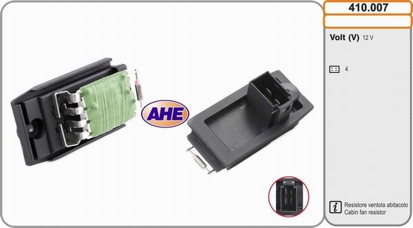 AHE 410.007 - Додатковий резистор, електромотор - вентилятор радіатора autozip.com.ua