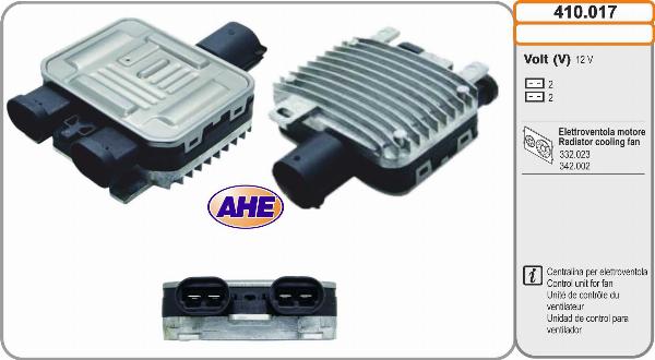 AHE 410.017 - Блок управління, ел. вентилятор (охолодження двигуна) autozip.com.ua