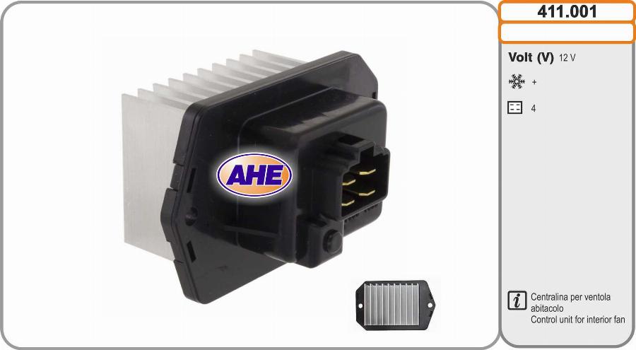 AHE 411.001 - Блок управління, ел. вентилятор (охолодження двигуна) autozip.com.ua