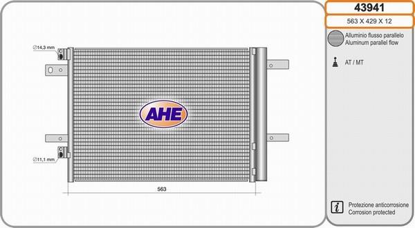 AHE 43941 - Конденсатор, кондиціонер autozip.com.ua