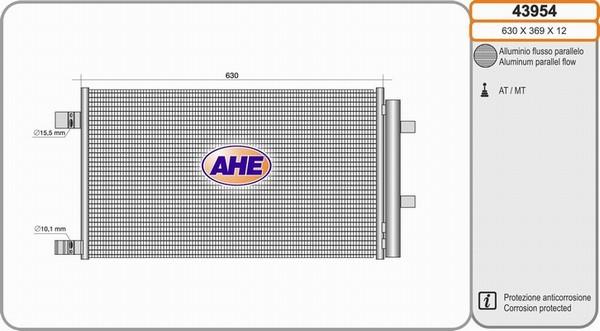 AHE 43954 - Конденсатор, кондиціонер autozip.com.ua