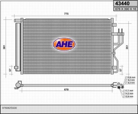 AHE 43440 - Конденсатор, кондиціонер autozip.com.ua