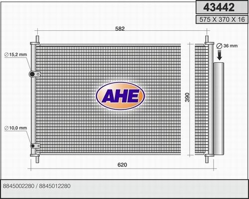 AHE 43442 - Конденсатор, кондиціонер autozip.com.ua
