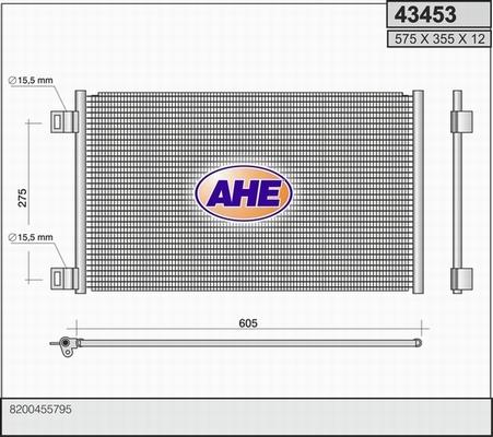 AHE 43453 - Конденсатор, кондиціонер autozip.com.ua