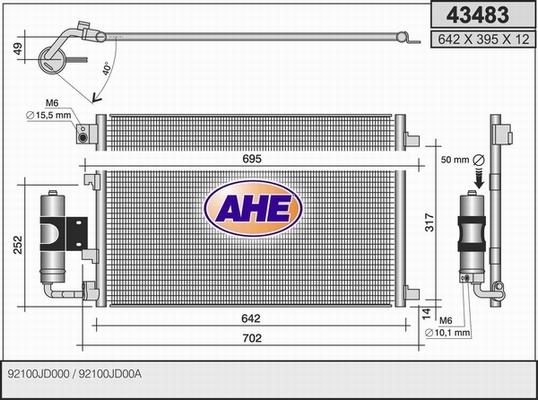 AHE 43483 - Конденсатор, кондиціонер autozip.com.ua