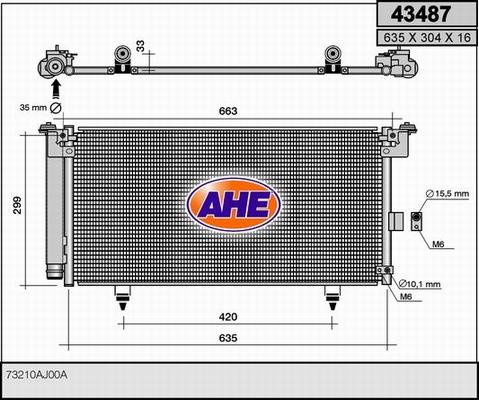 AHE 43487 - Конденсатор, кондиціонер autozip.com.ua