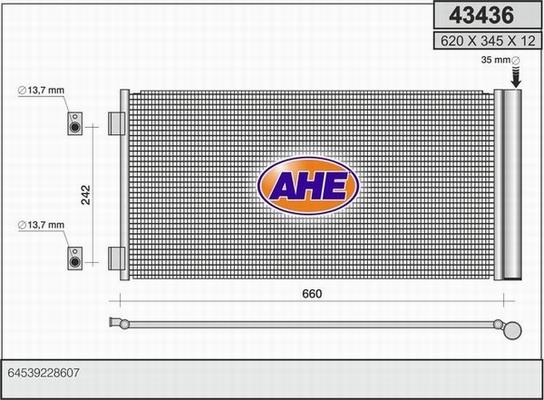 AHE 43436 - Конденсатор, кондиціонер autozip.com.ua