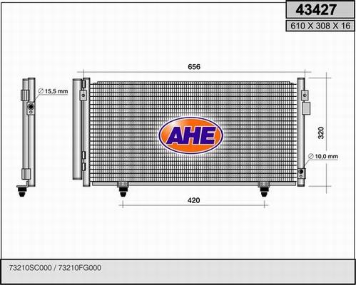 AHE 43427 - Конденсатор, кондиціонер autozip.com.ua