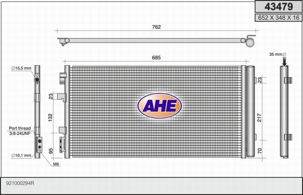 AHE 43479 - Конденсатор, кондиціонер autozip.com.ua