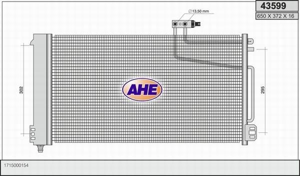AHE 43599 - Конденсатор, кондиціонер autozip.com.ua