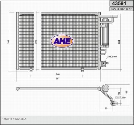 AHE 43591 - Конденсатор, кондиціонер autozip.com.ua