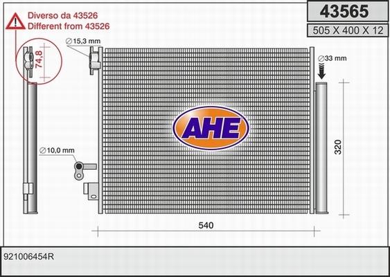 AHE 43565 - Конденсатор, кондиціонер autozip.com.ua