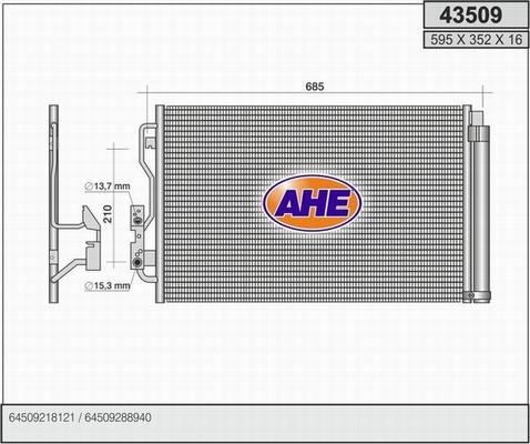 AHE 43509 - Конденсатор, кондиціонер autozip.com.ua