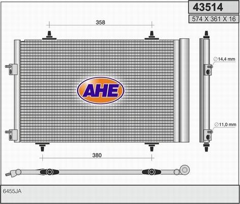 AHE 43514 - Конденсатор, кондиціонер autozip.com.ua
