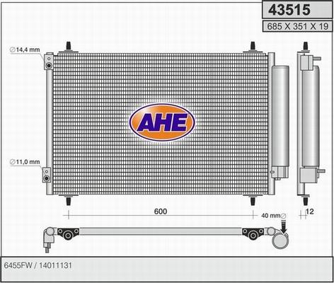 AHE 43515 - Конденсатор, кондиціонер autozip.com.ua