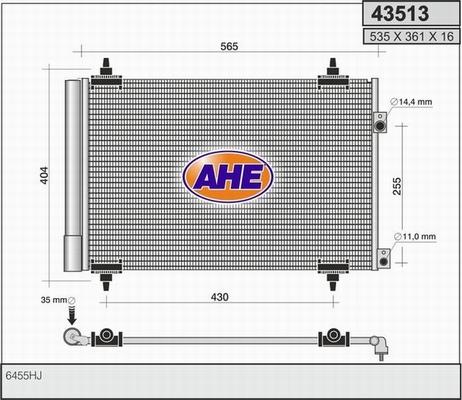 AHE 43513 - Конденсатор, кондиціонер autozip.com.ua