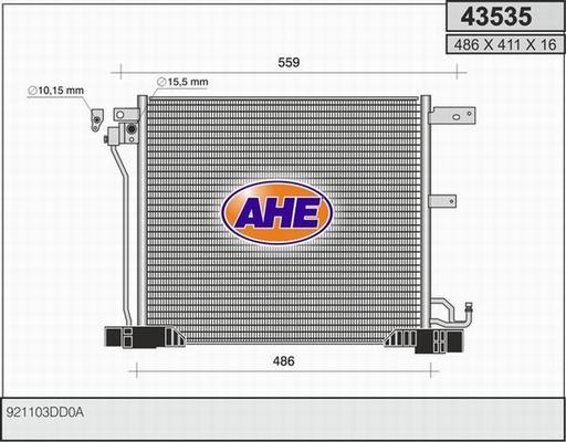 AHE 43535 - Конденсатор, кондиціонер autozip.com.ua