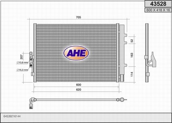 AHE 43528 - Конденсатор, кондиціонер autozip.com.ua
