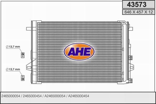 AHE 43573 - Конденсатор, кондиціонер autozip.com.ua