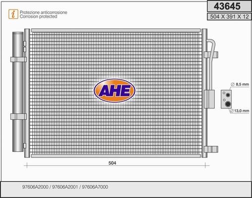 AHE 43645 - Конденсатор, кондиціонер autozip.com.ua