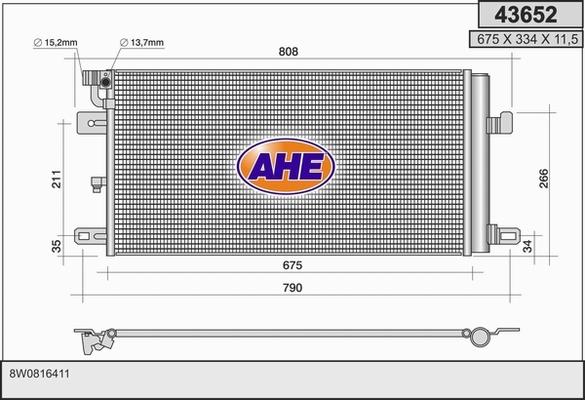 AHE 43652 - Конденсатор, кондиціонер autozip.com.ua