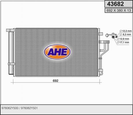 AHE 43682 - Конденсатор, кондиціонер autozip.com.ua