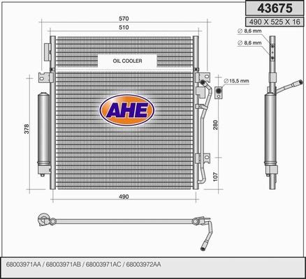 AHE 43675 - Конденсатор, кондиціонер autozip.com.ua
