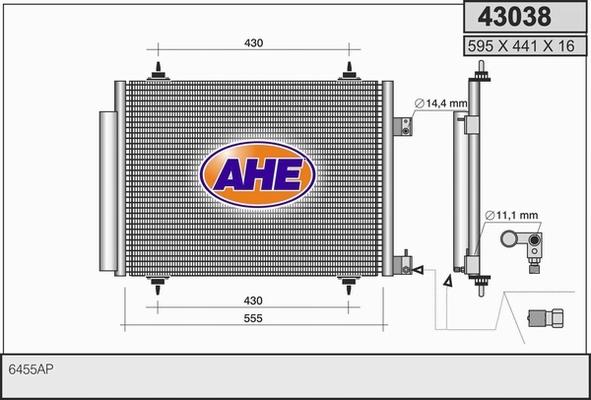 AHE 43038 - Конденсатор, кондиціонер autozip.com.ua