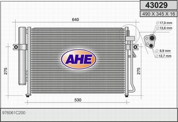 AHE 43029 - Конденсатор, кондиціонер autozip.com.ua
