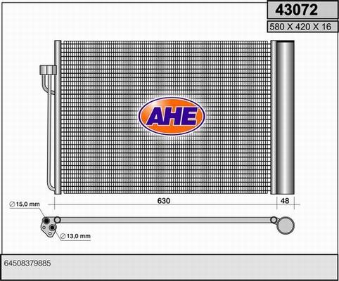 AHE 43072 - Конденсатор, кондиціонер autozip.com.ua
