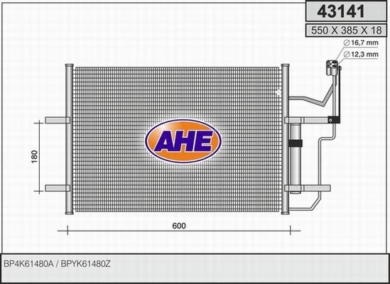 AHE 43141 - Конденсатор, кондиціонер autozip.com.ua