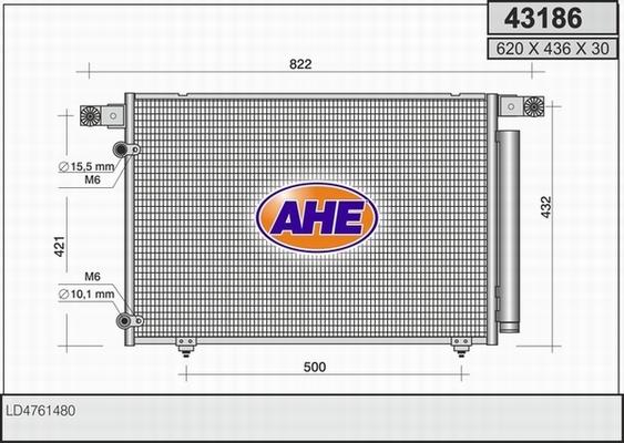 AHE 43186 - Конденсатор, кондиціонер autozip.com.ua