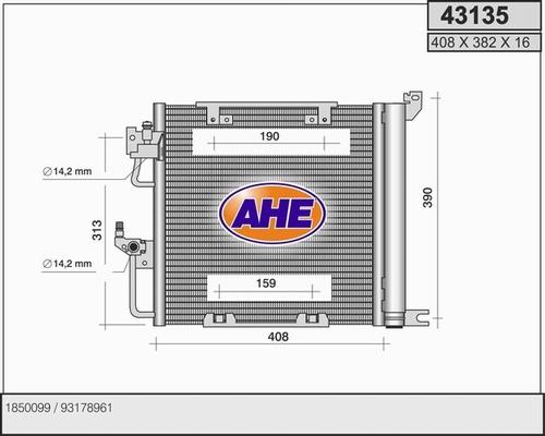 AHE 43135 - Конденсатор, кондиціонер autozip.com.ua