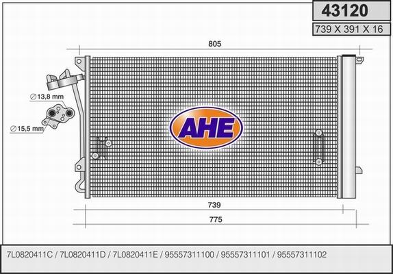 AHE 43120 - Конденсатор, кондиціонер autozip.com.ua