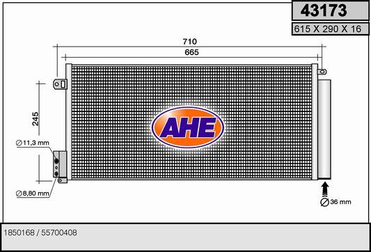 AHE 43173 - Конденсатор, кондиціонер autozip.com.ua
