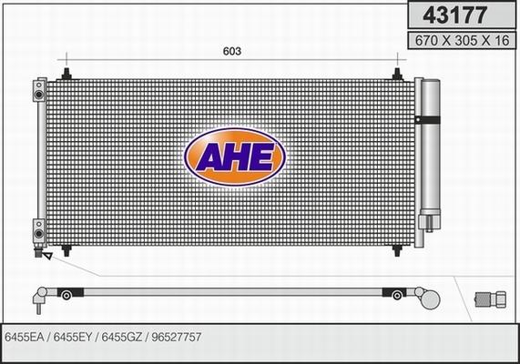 AHE 43177 - Конденсатор, кондиціонер autozip.com.ua
