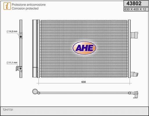 AHE 43802 - Конденсатор, кондиціонер autozip.com.ua